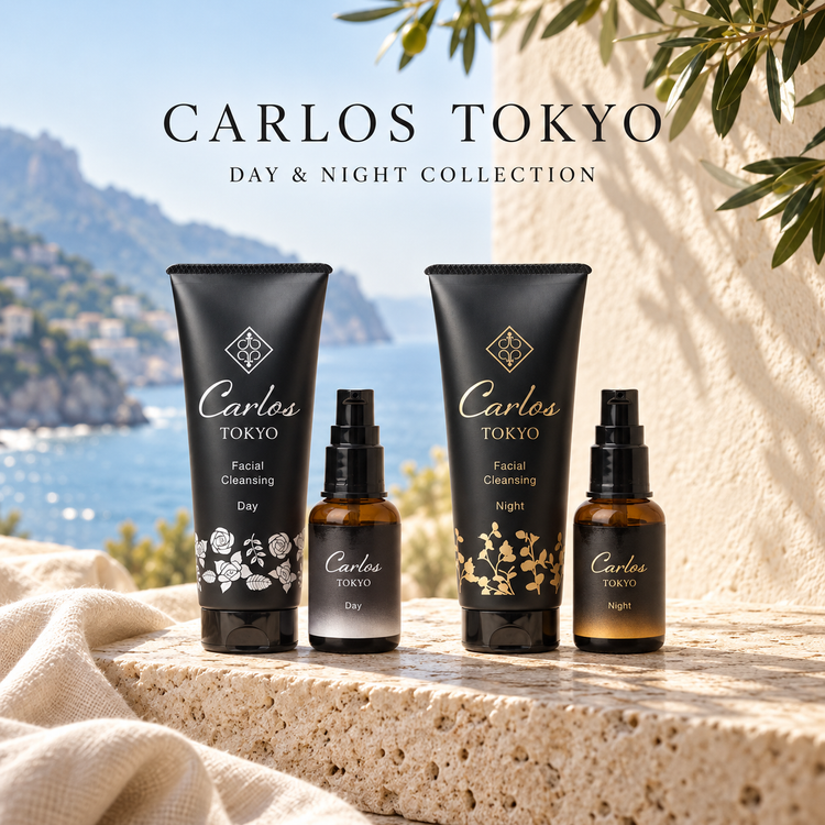 オリーブのある風景に並ぶカルロスの4製品